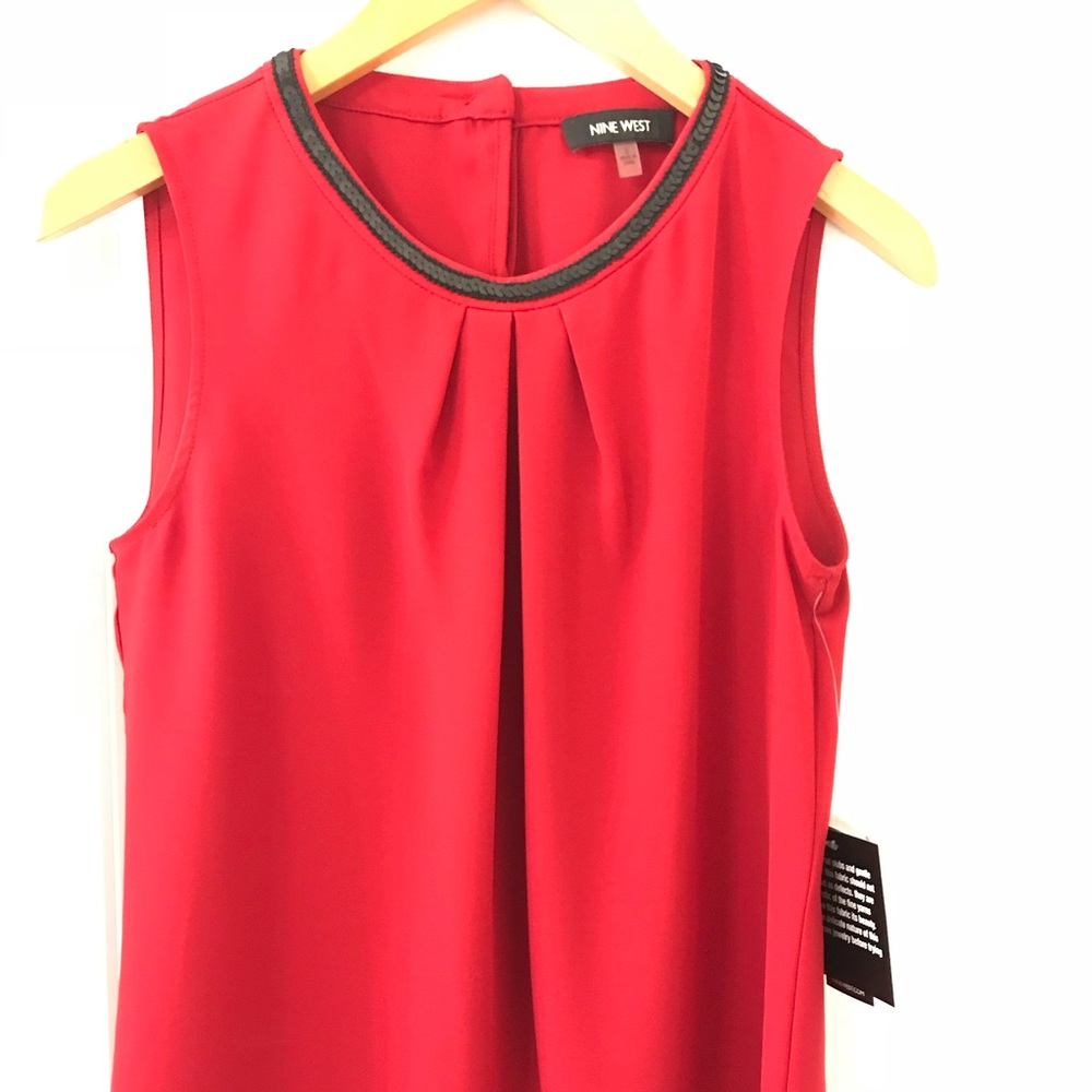 NWT Nine West Sleeveless Red Top
